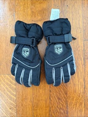Hestra Black and Gray Insulated Winter Gloves
